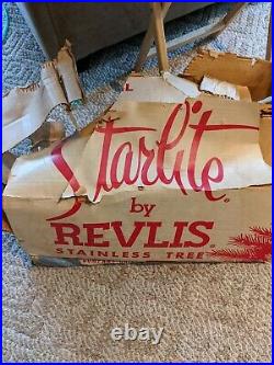 Vintage Revlis Starlite Green Stainless 7' Xmas Christmas Tree