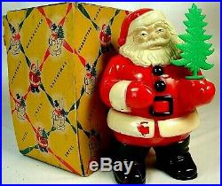 Vintage Royalite #936 Santa w Tree Lightup w Original Box from 1950s Christmas