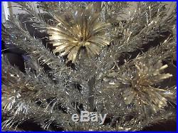 Vintage SILVERLINE GALAXY ALUMINUM POM POM CHRISTMAS TREE 6.5' 91 Branch withBox