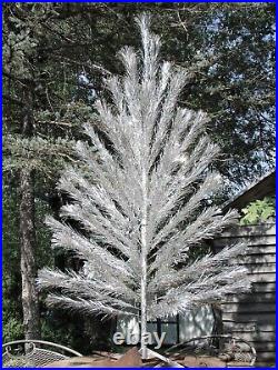 Vintage SPARKLER POM POM Medallion Aluminum Christmas Tree Star-Band 6 Ft GREAT