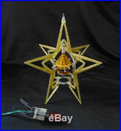 Vintage SPINNER MOTION Christmas Tree Topper Star WORKING Bradford Light Lamp