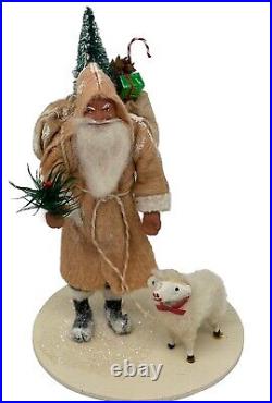 Vintage Santa Claus W Sheep By Twins Feather Trees'92 Gift Box Backpack 8 See