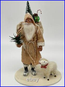 Vintage Santa Claus W Sheep By Twins Feather Trees'92 Gift Box Backpack 8 See