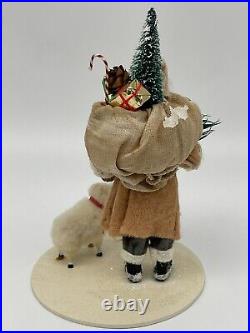 Vintage Santa Claus W Sheep By Twins Feather Trees'92 Gift Box Backpack 8 See