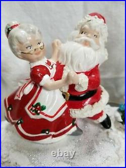 Vintage Santa & Mrs. Clause Rockin' Round the Christmas Tree ca. 1980s
