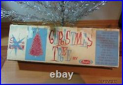 Vintage Sapphire Aluminum Christmas Tree Haugh's 6' FT 46 Branch 1950's with Box