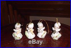 Vintage Set Lot RARE Mini Angel Christmas Tree Ornaments Japan Poinsetta Dainty