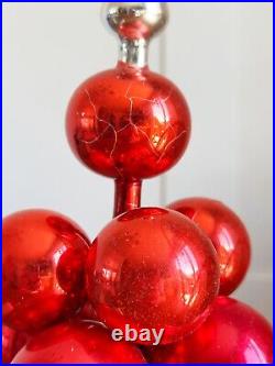 Vintage Shiny Brite Centerpiece Christmas Tree Ornaments Cluster & Original Box