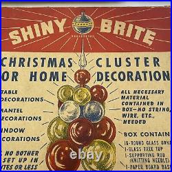 Vintage Shiny Brite Christmas Cluster Tree And Original Box Complete Tabletop A