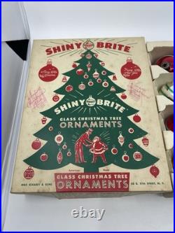Vintage Shiny Brite Christmas Tree Ornaments Mercury Glass Painted Mica Stripes