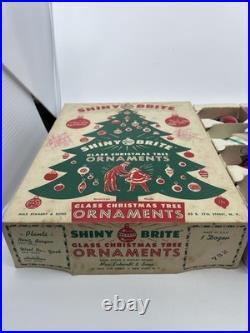 Vintage Shiny Brite Christmas Tree Ornaments Mercury Glass Painted Mica Stripes