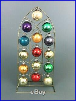 Vintage Shiny Brite Glass Ornaments Cathedral Window Centerpiece Christmas Tree