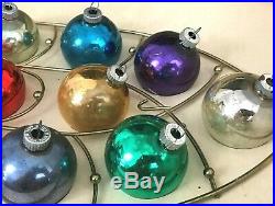Vintage Shiny Brite Glass Ornaments Cathedral Window Centerpiece Christmas Tree