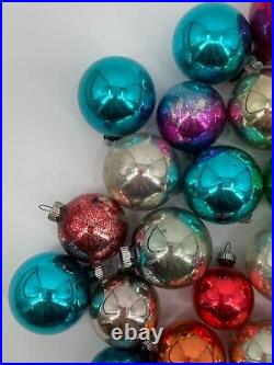 Vintage Shiny Brite Mixed Lot Multicolor Glass Christmas Tree Ornaments 96