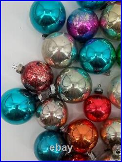 Vintage Shiny Brite Mixed Lot Multicolor Glass Christmas Tree Ornaments 96