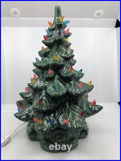 Vintage Signed 1978 Edmar Atlantic Mold Ceramic Light Up 16 Christmas Tree