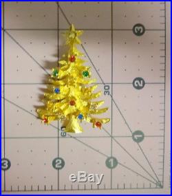Vintage Signed Rafaelian Rhinestone Gold Tone Christmas Tree Pin Brooch RARE