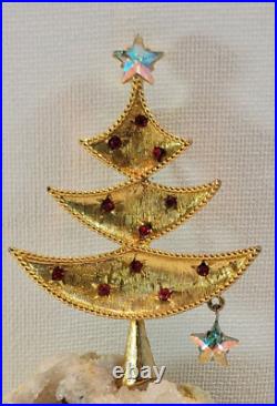 Vintage Signed Tancer II Christmas Tree Holiday Brooch Pin Book Piece RARE