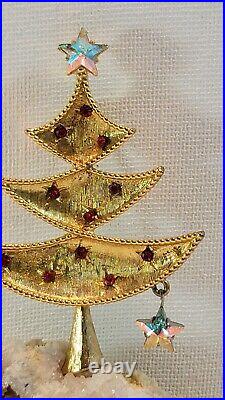 Vintage Signed Tancer II Christmas Tree Holiday Brooch Pin Book Piece RARE