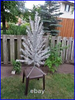 Vintage Silver Aluminum 4'7 Xmas Tree Almost Perfect