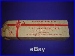 Vintage Silver Aluminum 6 FT Christmas Tree withTripod Stand & Original Box