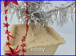 Vintage Silver Aluminum Christmas Tree With Stand (34 Inches)