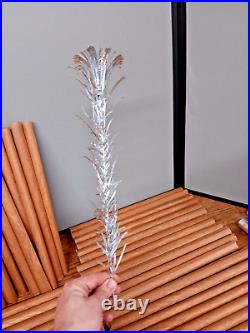 Vintage Silver Aluminum Evergleam Christmas Tree 4 Feet, Stand Box & 58 Branches