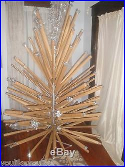Vintage Silver Christmas Tree Aluminum 125 Branch 7' Pom Pom Sparkler Novelty