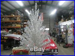 Vintage Silver Forest 6 1/2' Stainless Aluminum Christmas Tree Complete