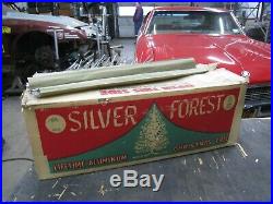 Vintage Silver Forest 6 1/2' Stainless Aluminum Christmas Tree Complete