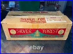 Vintage Silver Forest Aluminum Christmas Tree 5 1/2 Feet Original Box MCM