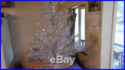 Vintage Silver Glow 4 1/2 Foot Aluminum Christmas Tree In Original Box