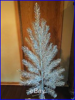 Vintage Silver Glow Aluminum Christmas Tree 6 FT 57 Branches original box