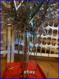 Vintage Silver tinsel Christmas tree Retro READ FULL DESCRIPTION 3-4FT BOXED