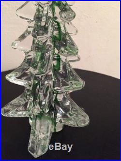 Vintage Silvestri Clear Crystal Art Glass Christmas Tree 10 Tall