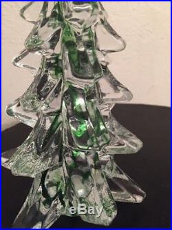 Vintage Silvestri Clear Crystal Art Glass Christmas Tree 10 Tall