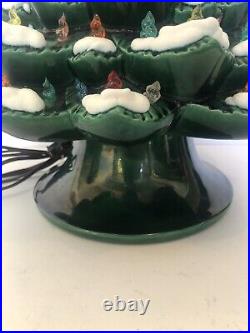 Vintage Snow Accented Arnel's Ceramic Christmas Tree Perfect Condition CA 1970's