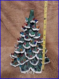 Vintage Snow Ceramic Christmas Tree 14 Flocked Beautiful No Base