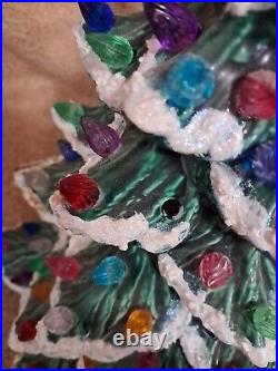 Vintage Snow Ceramic Christmas Tree 14 Flocked Beautiful No Base