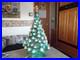 Vintage Snow Flocked Ceramic Christmas Tree 18 Tall With Base