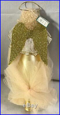 Vintage Soffieria De Carlini Golden Angel Christmas Tree Topper Ornament A