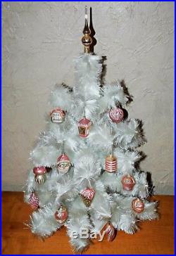 Vintage Soft White Spun Cotton Angel Hair Christmas Tree 25 Bottle Brush
