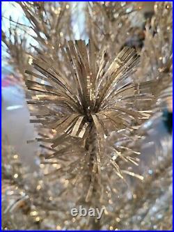 Vintage Sparkler 91 Branch Pom Pom Aluminum Star Christmas Tree with Rotating Base