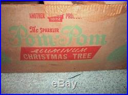 Vintage Sparkler Pom-Pom Aluminum 6 Ft Christmas Tree 94 Branches & Stand (B)