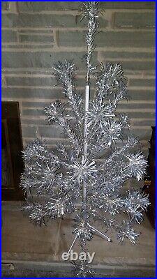 Vintage Sparkler Pom Pom Aluminum Christmas Tree