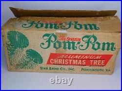 Vintage Sparkler Pom-Pom Aluminum Christmas Tree 4ft. Original Box Complete