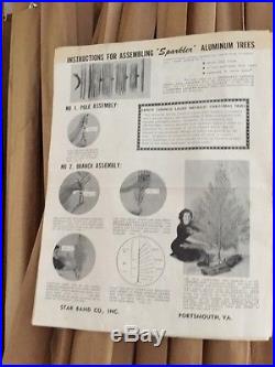 Vintage Sparkler Pom-Pom Aluminum Christmas Tree 6 Ft. 88 Pc Box & Instructions