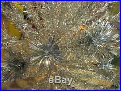 Vintage Sparkler Pom Pom Aluminum Christmas Tree 91 branch 6 foot with instruction