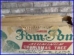 Vintage Sparkler Pom-Pom Aluminum Christmas Tree Star Band Co. 4 Ft