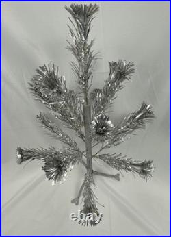 Vintage Sparkler Pom-Pom Tabletop 27 ALUMINUM Christmas TREE 16 Branches 1970